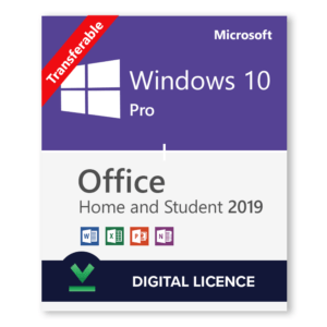 Windows 10 Pro + Microsoft Office 2019 Home and Student Bundle