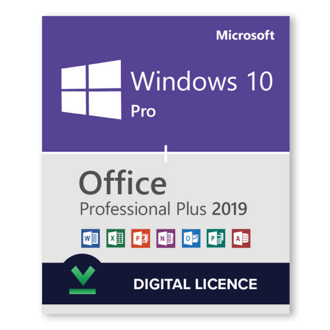 Windows 10 Pro + Microsoft Office 2019 Professional Plus Bundle